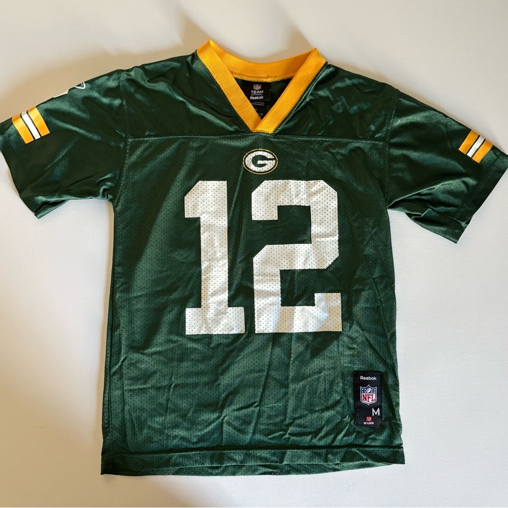 Kids Vintage Reebok Aaron Rodgers Green Bay Packers Youth Medium Football Jersey
